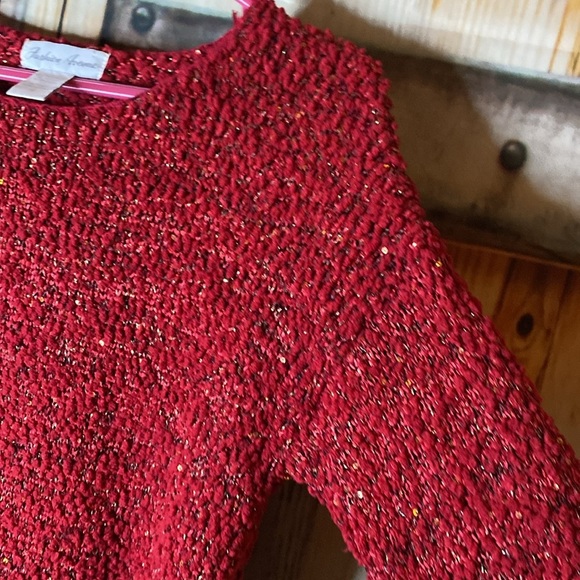 Elegant Red Sparkly Women's Sweater - Picture 3 of 3